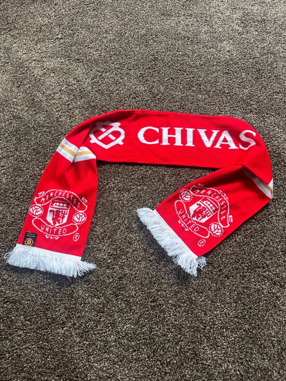 Manchester United Civas Red and White Knit Fan Scarf